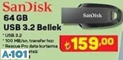 SANDİSK 64 GB USB 3.2 BELLEK SANDİSK 64 GB USB 3.2 BELLEK
